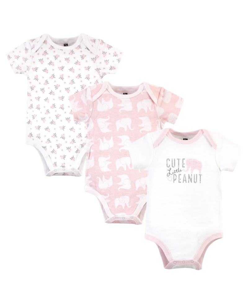 Hudson Baby Baby Girls Hudson Essential Three-Piece Set of Cotton Bodysuits