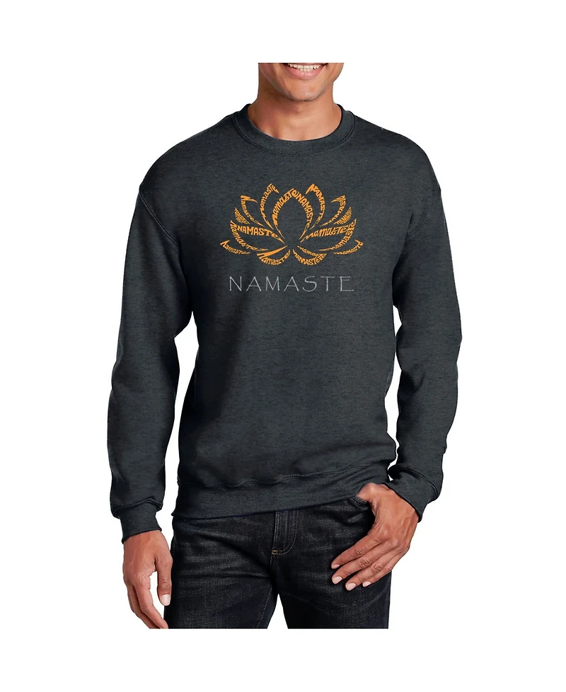 La Pop Art Men's Word Art Namaste Crewneck Sweatshirt