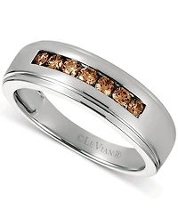 Le Vian Chocolatier Men's Chocolate Diamond Band (3/8 ct. t.w.) in 14k White Gold