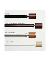 Exclusive Home Rimini 1" Window Curtain Rod and Finial Set, Adjustable 66"- 120"