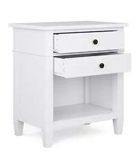Simpli Home Carlton Solid Wood Bedside Table