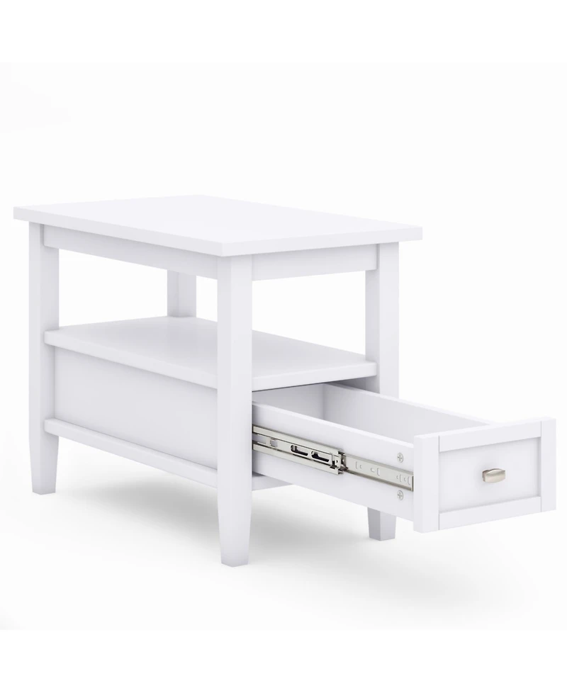 Simpli Home Warm Shaker Solid Wood Narrow Side Table