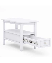 Simpli Home Warm Shaker Solid Wood Narrow Side Table