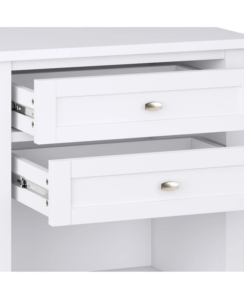 Simpli Home Warm Shaker Solid Wood Bedside Table