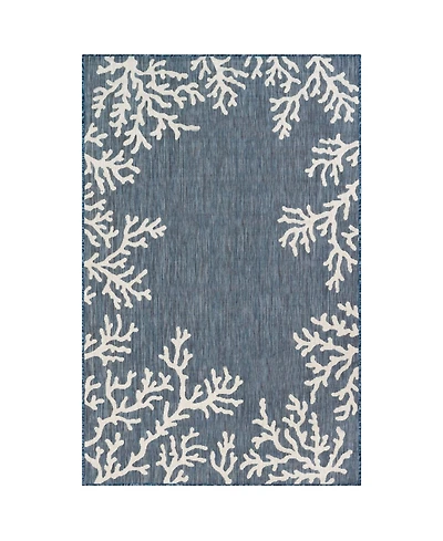 Liora Manne' Carmel Coral Border 4'10" x 7'6" Outdoor Area Rug