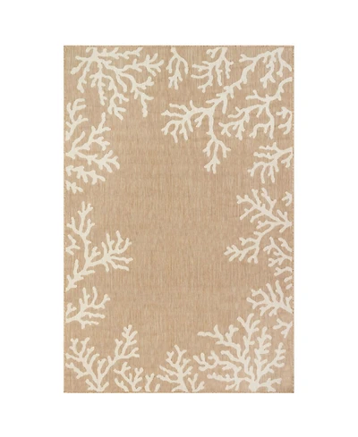 Liora Manne' Carmel Coral Border 4'10" x 7'6" Outdoor Area Rug