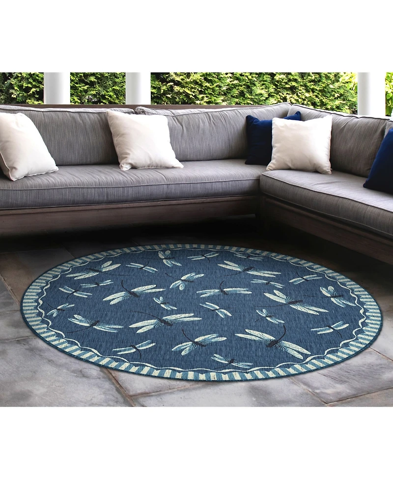 Liora Manne' Carmel Dragonfly 7'10" x Round Rug