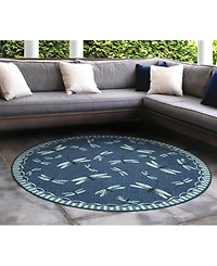 Liora Manne' Carmel Dragonfly 7'10" x Round Rug