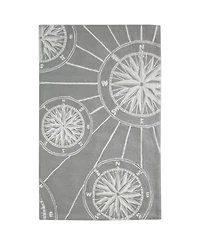 Liora Manne' Frontporch Compass Black and Gray 3'6" x 5'6" Outdoor Area Rug
