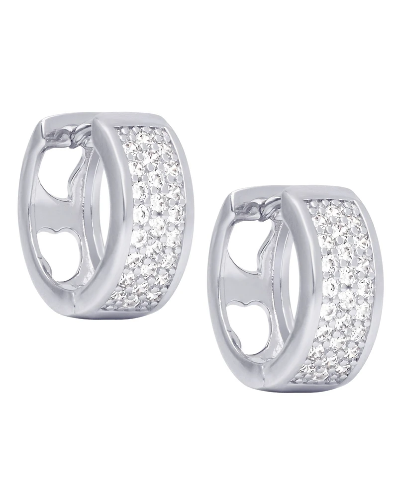 Macy's Cubic Zirconia Pave Huggie Hoop Earrings