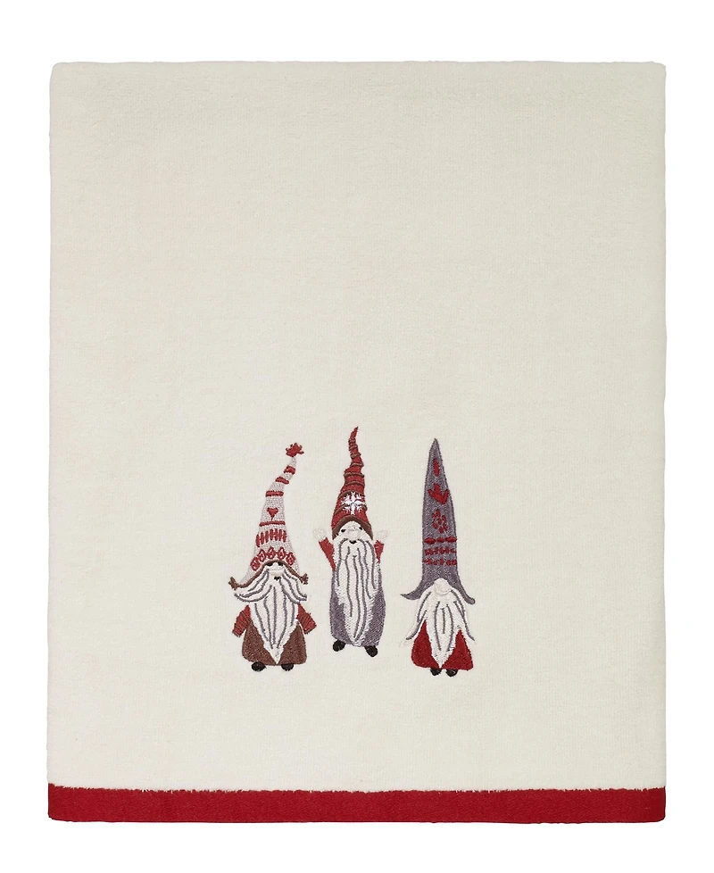 Avanti Christmas Gnomes Holiday Cotton Bath Towel, 27" x 50"