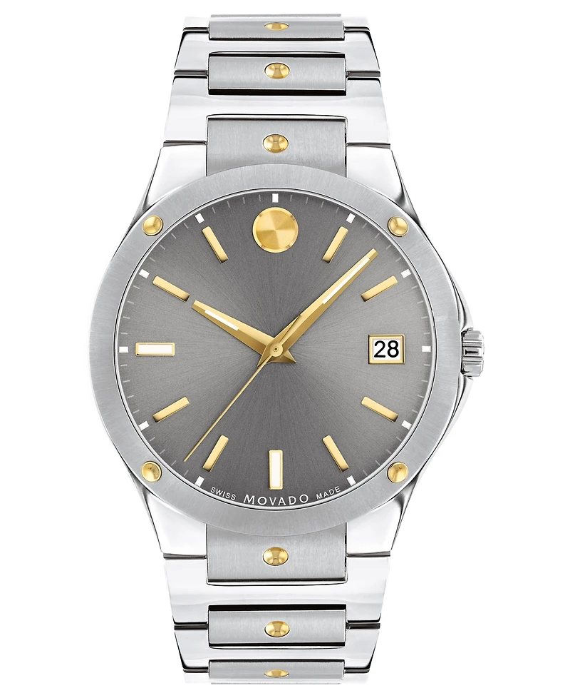 Movado Men's Swiss Se Gold Pvd & Stainless Steel Bracelet Watch 41mm