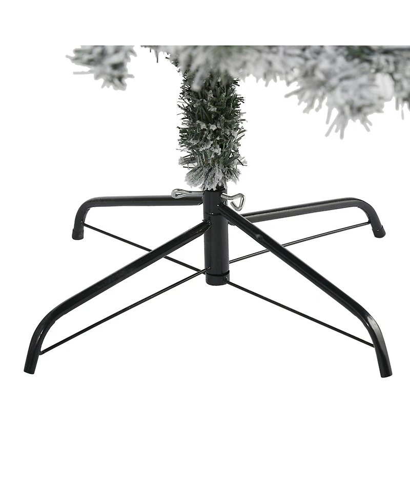 Nearly Natural Flocked Rock Springs Spruce Artificial Christmas Tree with 800 Bendable Branches