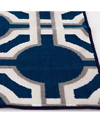 Closeout! Portland Textiles Tropicana Dolliver Blue 7'10" x 9'10" Outdoor Area Rug