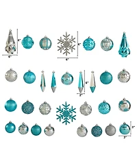 Nearly Natural Holiday Shatterproof, 52 Count Christmas Tree Ornament Box Set