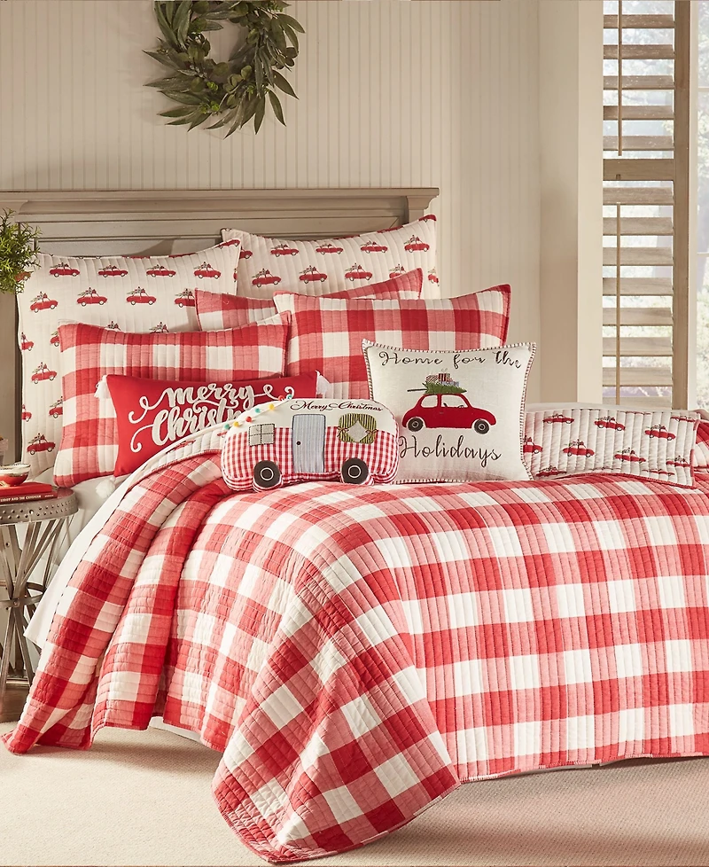 Levtex Christmas Road Trip Gingham 3-Pc. Quilt Set