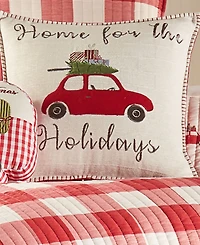 Levtex Christmas Road Trip Gingham Decorative Pillow, 18" x 18"