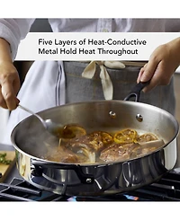 KitchenAid 5-Ply Clad Stainless Steel 10 Piece Cookware Induction Pots and Pans Set