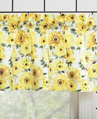No. 918 Sunny Sunflower Print Semi Sheer Rod Pocket Kitchen Curtain Collection