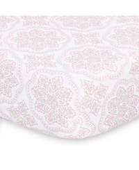 The Peanutshell Pink Floral Arianna 3 Piece Baby Girl Nursery Bedding Set, Crib
