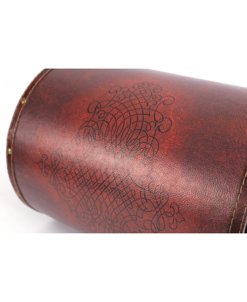 Vintiquewise Faux Leather Antique Design Waste Bin