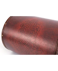 Vintiquewise Faux Leather Antique Design Waste Bin