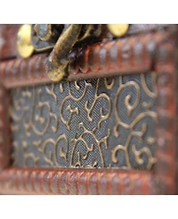 Vintiquewise Rustic Studded Index/Recipe Card Box with Antiqued Latch, 4 X 6 Cards