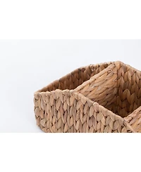 Wickerwise Natural Water Hyacinth Storage Organizer Caddy