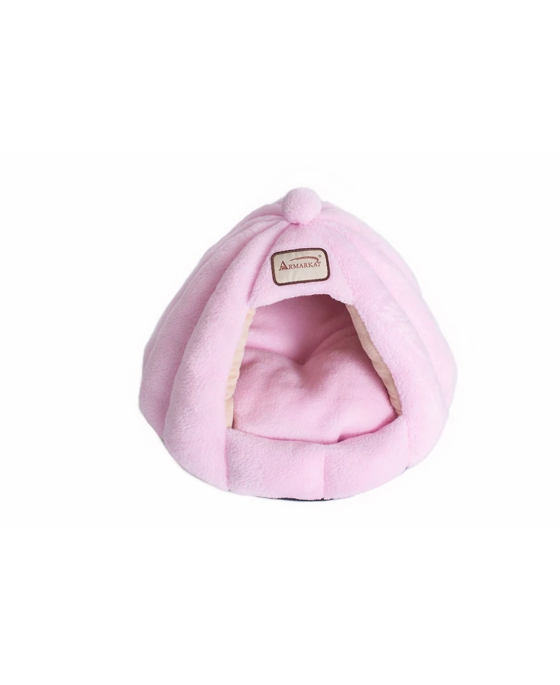 Armarkat pumpkin Like House Cat Bed For Indoor Cats, Tent with Removable Washable Cushioned Pillow C95GFS Soft PInk