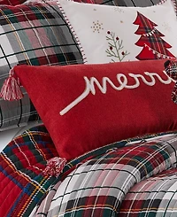 Levtex Spencer Red Plaid Merry Decorative Pillow, 14" x 30"