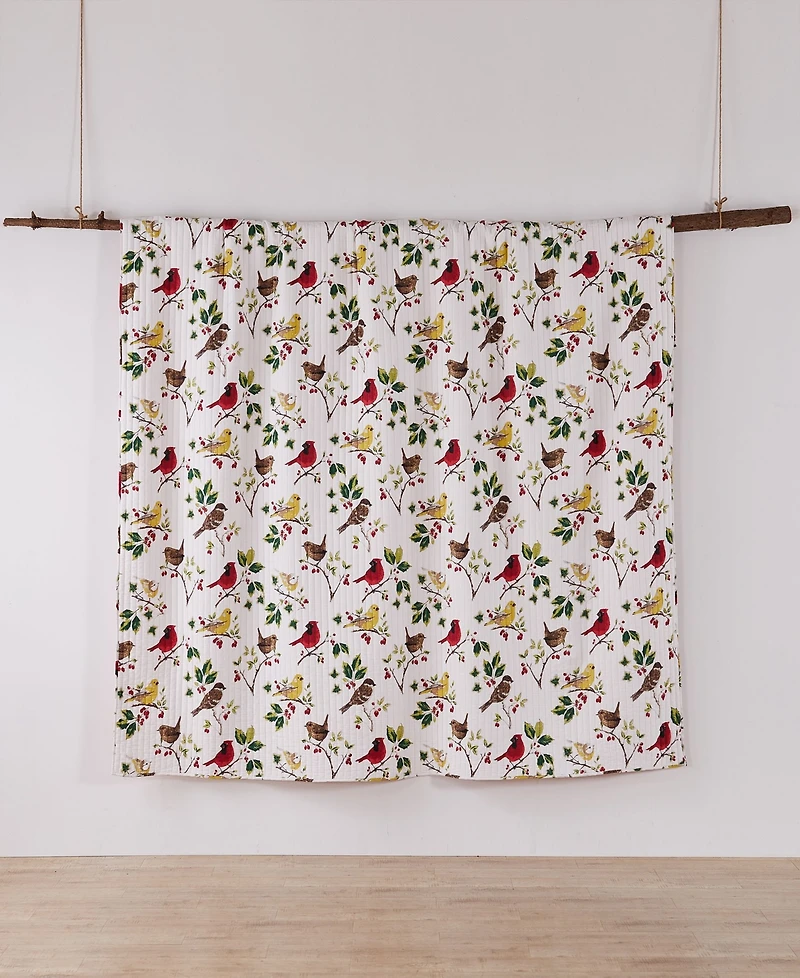 Levtex Joybirds Watercolor Etched Reversible Quilt, Full/Queen