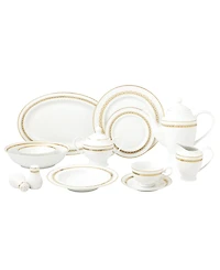 Lorren Home Trends New Bone China 57 Piece Dinnerware Set, Service for 8