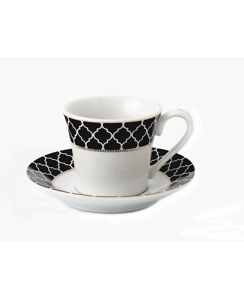 Lorren Home Trends 12 Piece 2oz Espresso Cup and Saucer Set