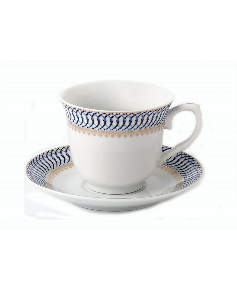 Lorren Home Trends 8 Piece 8oz Tea or Coffee Cup and Saucer Set