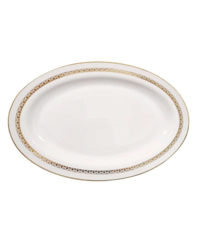 Lorren Home Trends New Bone China 57 Piece Dinnerware Set, Service for 8
