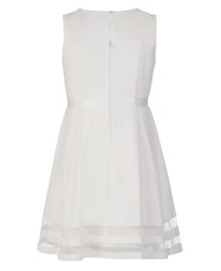 Calvin Klein Big Girls Illusion Mesh Bow Front Dress