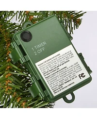 National Tree 9' x 10" Norwood Fir Garland with 50 Battery operated Multi 4-Color Led Lights
