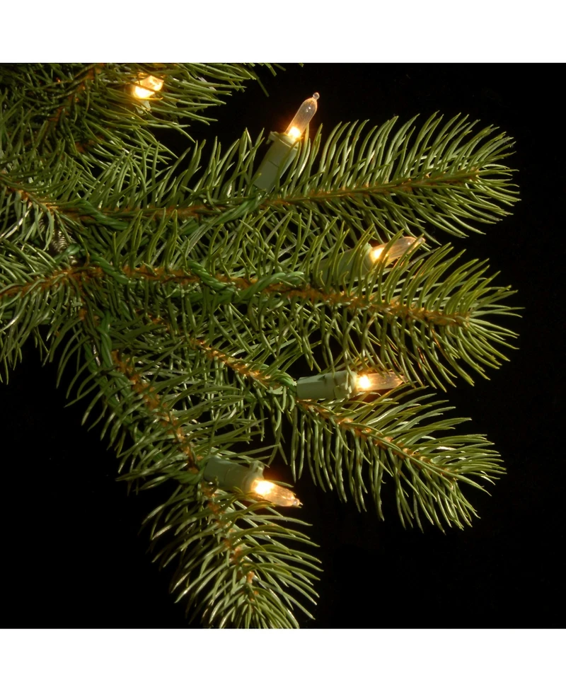 National Tree 12' Feel Real Downswept Douglas Fir Pencil Slim Tree with 850 Dual Color Led Lights & Caps
