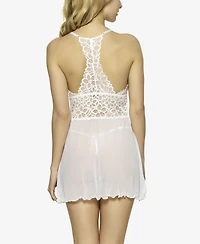Jezebel Women's Renee Sheer Babydoll Nightgown 2 Piece Lingerie Set