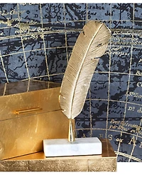 CosmoLiving by Cosmopolitan Gold Aluminum Sculpture, Birds 12" x 6" x 2"