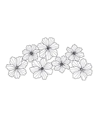 CosmoLiving by Cosmopolitan Black Metal Modern Floral Wall Decor, 43" x 21"