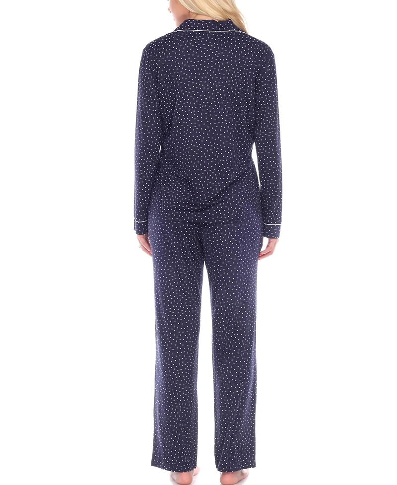 White Mark Women's Pajama Set, 2 Piece