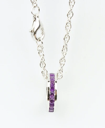 Semi Precious Birthstone Charm with 18" Chain in Sterling Silver