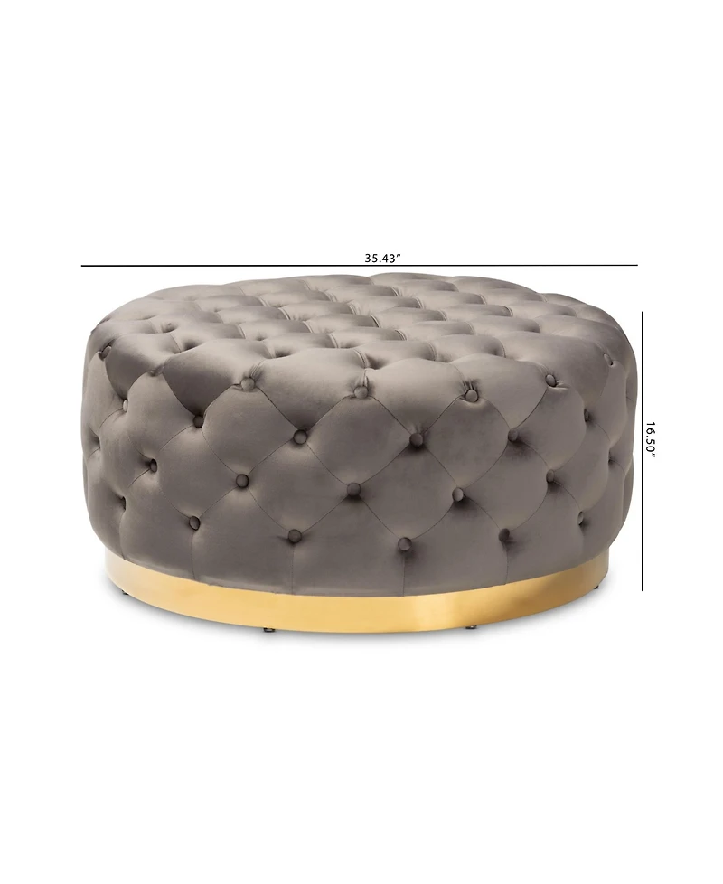 Sasha Glam and Luxe Round Cocktail Ottoman