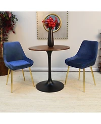 Alden Wood Top Round Dining Table