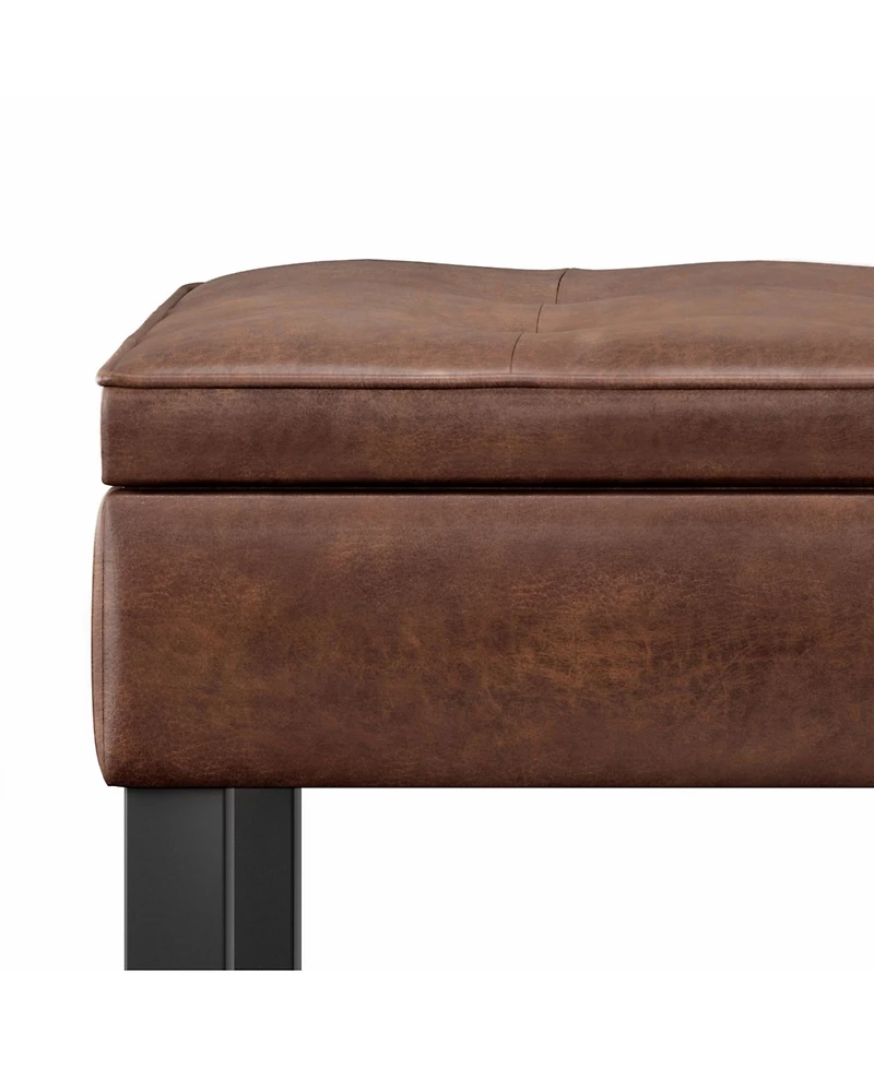 Simpli Home Cosmopolitan Storage Ottoman Bench with Open Bottom