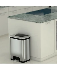 iTouchless 13 Gallon / 49 Liter AutoStep Sensor Kitchen Trash Can with Odor Filter (Black Trim)
