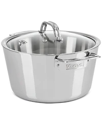 Viking Contemporary Stainless Steel 3-Ply 5.2-Quart Dutch Oven with Glass Lid