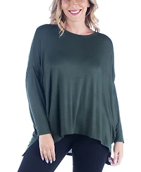 Women's Plus Oversized Long Sleeves Dolman Top