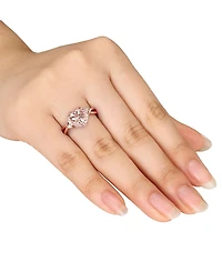 Morganite Pink Tourmaline and Diamond Accent Heart Ring